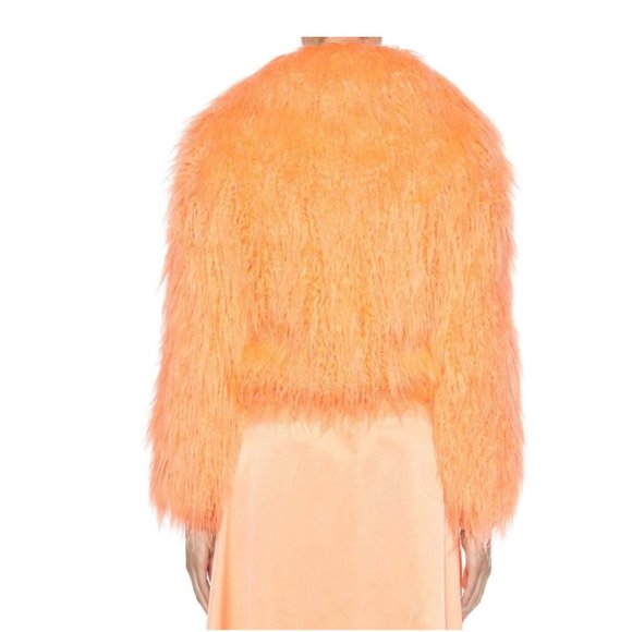 Sies Marjan Orange Faux Fur Bomber Jacket - Picture 6 of 11
